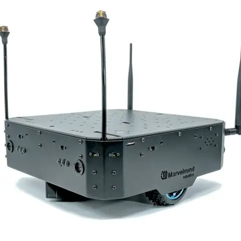 Boxie 2 autonomous mobile robot with Marvelmind indoor GPS system achieving ±2cm precise positioning for warehouse navigation and inspection